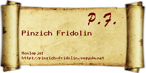 Pinzich Fridolin névjegykártya